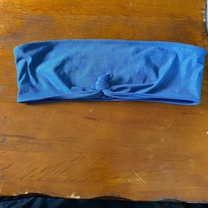 Blue Glitter Strapless Bikini